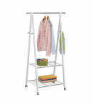 Stange FOREST 2-riiuli ja 4-nagiga 85x52xH152cm, materjal: m&auml;nnipuit / teras, v&auml;rvus: valge / kroom