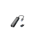 Conceptronic DONN07BA USB 3.2 Gen 1 Type-A, 10,100,1000 Mbit/s, Black, RJ45, USB 3.2 Gen 1 Type-A