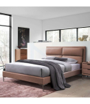 Voodi LENA madratsiga HARMONY DUO 160x200cm, konjakipruun