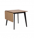 S&ouml;&ouml;gilaud ROXBY, 80/120x80xH76cm, tamm/must, pikendatav, lauaplaat: naturaalse tamme spoon, lakitud, jalad: kummipuu