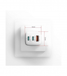 AXAGON GaN wallcharger 3x port (USB-A + 2x USB-C), PD3.0/PPS/QC4+/SFC2.0/AFC/SCP/FCP/Apple, 65W ACU-DPQ65W