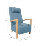 Tugitool VENLA 65,5x65xH104cm, helesinine