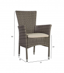 Tool PALOMA 57x59xH90cm, hallikaspruun, terasraam, plastikpunutis