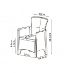 Rattan garden chairs 2 pcs, grey