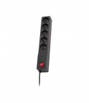 Listwa przeciwprzepięciowa ZX 510, 1L, 3,0m, czarna