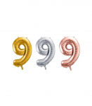 PartyDeco fooliumist &otilde;hupall, number 9, suur, 86 cm