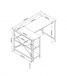 Kirjutuslaud HEDVIG 120x80xH76cm, tamm/must