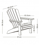 Garden chair Adirondack 91x58x95 cm, brown