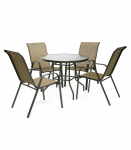 Aiam&ouml;&ouml;blikomplekt DUBLIN laud ja 4 tooli, kuldpruun