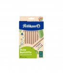 Pelikan v&auml;rvipliiats Jumbo, j&auml;me, kolmnurkne, 12 v&auml;rvi, puidust korpus
