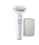 Braun Silk-&eacute;pil 9 SES9-000 Epilator, Wet & Dry, White/Silver