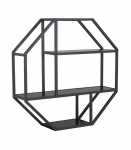 Seinariiul SEAFORD 77x22xH77cm, 3-riiuliga, must, melamiin, metall