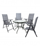 Aiam&ouml;&ouml;blikomplekt DUBLIN laud ja 4 kokkupandavat tooli, hall