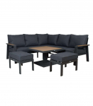 Aiam&ouml;&ouml;blikomplekt PARKER laud, nurgadiivan ja 2 tumbat, hall