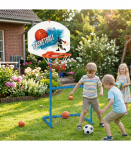 WOOPIE 2-&uuml;hes komplekt: korvpallikorv ja jalgpalli v&auml;rav + pall