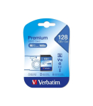 Verbatim 44025 Premium Secure Digital Card, 128 GB, SDXC, Class 10, 10 MB/s, 10 MB/s, Multicolour