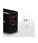 AXAGON Dual wallcharger 240V/2x USB port QC3.0/AFC/FCP and 5V-1.2A, 24W ACU-QS24