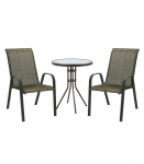 Aiam&ouml;&ouml;blikomplekt DUBLIN laud ja 2 tooli, kuldpruun