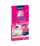 VITAKRAFT Liquid Snack Liver with biotin - a treat for cats - 6x15g