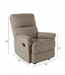 Tugitool GUSTAV manuaalne recliner 80x92xH104cm, tumebeež