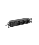 Surge protector Rack PDU 10 inch 1U 3x Schuko 2m 16A black