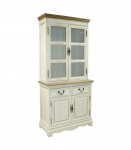 Vitriinkapp SAMIRA 85,5x39,5/31xH189,5cm, antiikvalge/naturaalne