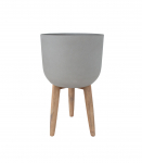 Lillepott SANDSTONE puidust jalgadega D36xH62,5cm, hall