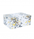 Pappkarp DIANA-1 kaanega 37,5x29xH16cm, valgel p&otilde;hjal liblikad