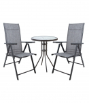 Aiam&ouml;&ouml;blikomplekt DUBLIN laud ja 2 kokkupandavat tooli, hall