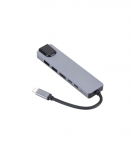 Gembird A-CM-COMBO5-06 USB Type-C 6-in-1 multi-port adapter (AF and Type-C Hub + HDMI + PD+LAN)