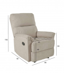 Tugitool GUSTAV manuaalne recliner 80x92xH104cm, taupe