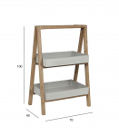 Riiul SANDSTONE 70x40xH100cm, hall komposiitkivi, puidust raam