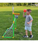 WOOPIE 2-&uuml;hes komplekt: korvpall ja jalgpalli v&auml;rav + pallid