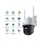 TP-LINK VIGI 4MP Outdoor Full-Color Wi-Fi Pan Tilt Network Camera VIGI C540-W Dome 4 MP 4 mm IP66 |