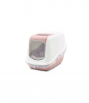 SAVIC Nestor White-Pink - Covered Cat Litter Box - 56x39x38.5 cm - 1 pc