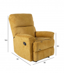 Tugitool GUSTAV manuaalne recliner 80x92xH104cm, kollane