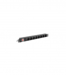 Lanberg Power Distribution unit (PDU) 19" 1U 16A 2m 8X Schuko oulets PDU-08F-0200-BK