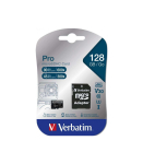 Verbatim 47044 Pro, 128 GB, MicroSDXC, Class 10, UHS-I, 90 MB/s, 45 MB/s