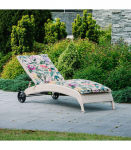 Lamamistooli kate AMAZONIA 55x190x5cm, volangiga, lilled beežil p&otilde;hjal, 50%pol&uuml;ester/ 50%puuvill