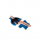 Bed positioning cushion U-crescent in silicone fibre Blue