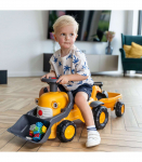 FALK Komatsu Ride-on Tractor with Excavator Bucket and Trailer