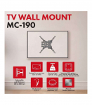 Maclean TV Mount / Bracket, max VESA 400x400, 32-55", up to 25 kg, black, tilt adjustment 0&deg;&ndash;-15&deg; and swivel