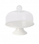 Koogivaagen jalaga SOFIA, D28xH9,5/27cm, klaaskupliga, valge