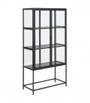 Vitriinkapp SEAFORD 77x35xH150cm, 2-klaasuksega, 3-riiuliga, must