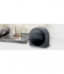 Muse Dual Alarm Clock radio PLL M-185CR AUX in Black