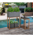 Riiul SANDSTONE 57x28xH65cm, hall fiibertsement, puidust raam