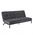 Diivanvoodi PERUGIA 198x95xH87cm, materjal: samet kangas, v&auml;rvus: tumehall, jalad: must metall