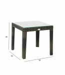 Abilaud WICKER 50x50xH45cm, tumepruun, alumiinium, plastikpunutis