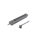 Power strip 6 sockets, 1.8m, Grey