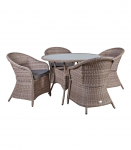 Aiam&ouml;&ouml;blikomplekt SIENA laud ja 4 tooli